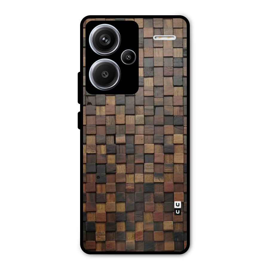 Blocks Of Wood Metal Back Case for Redmi Note 13 Pro Plus