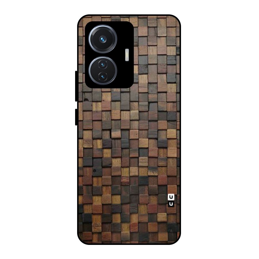 Blocks Of Wood Metal Back Case for Vivo T1 44W