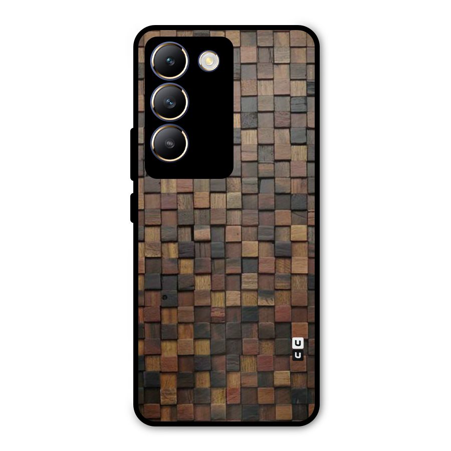 Blocks Of Wood Metal Back Case for Vivo T3 5G