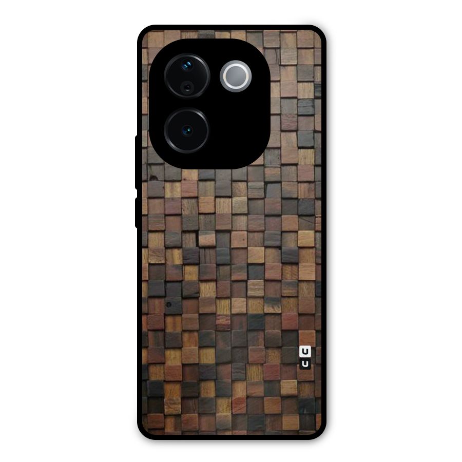 Blocks Of Wood Metal Back Case for Vivo T3 Pro