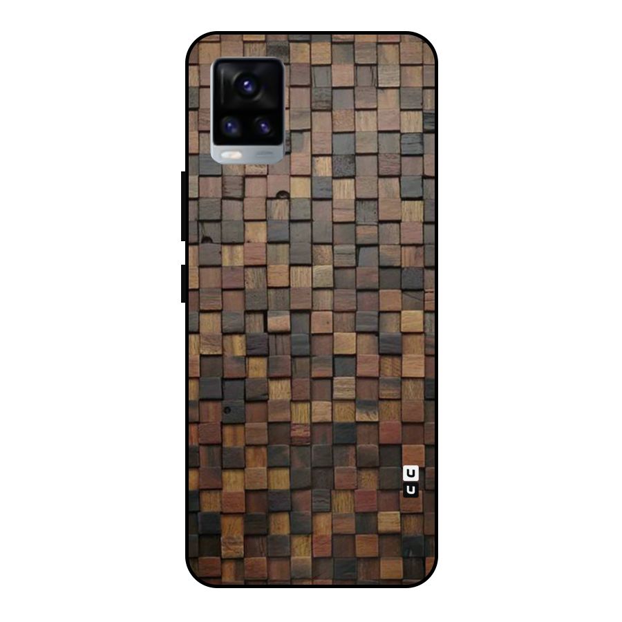 Blocks Of Wood Metal Back Case for Vivo V20