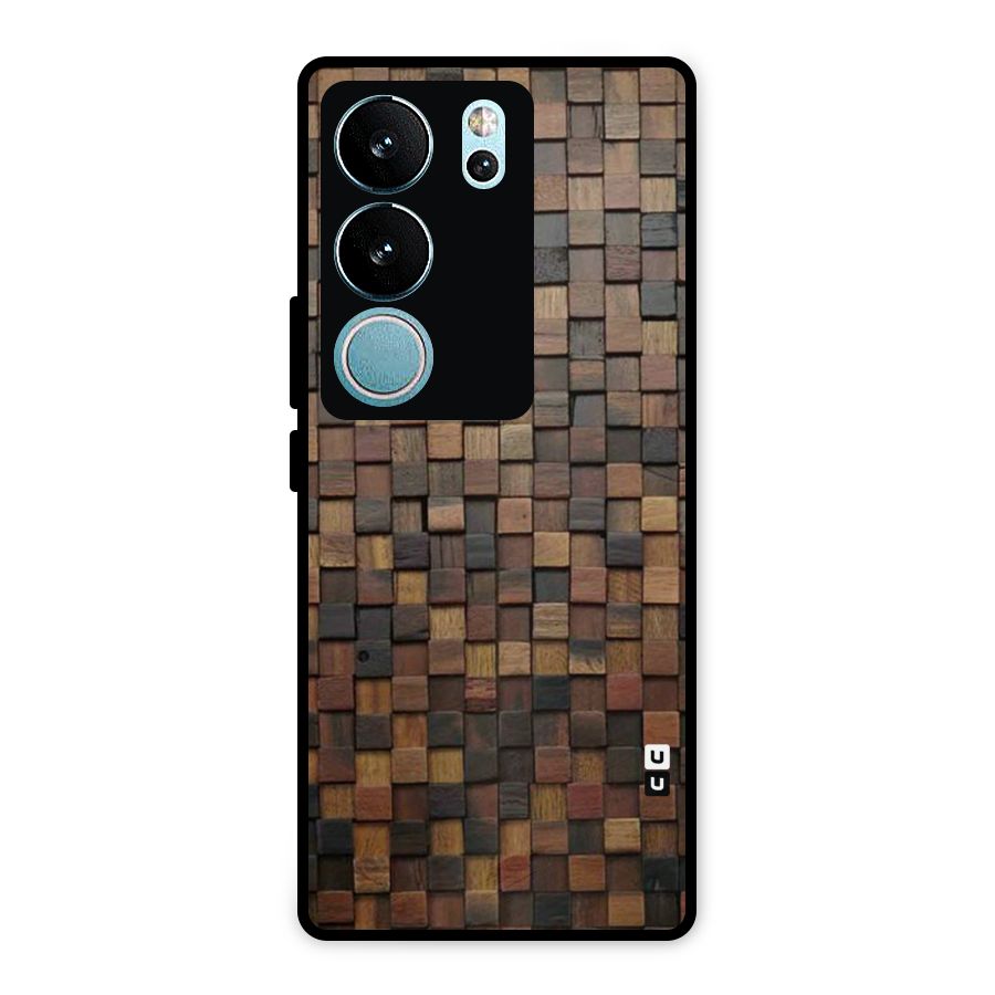 Blocks Of Wood Metal Back Case for Vivo V29 Pro