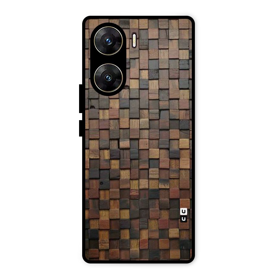 Blocks Of Wood Metal Back Case for Vivo V29e