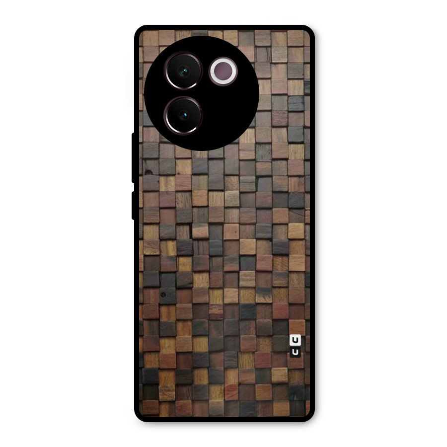 Blocks Of Wood Metal Back Case for Vivo V30e