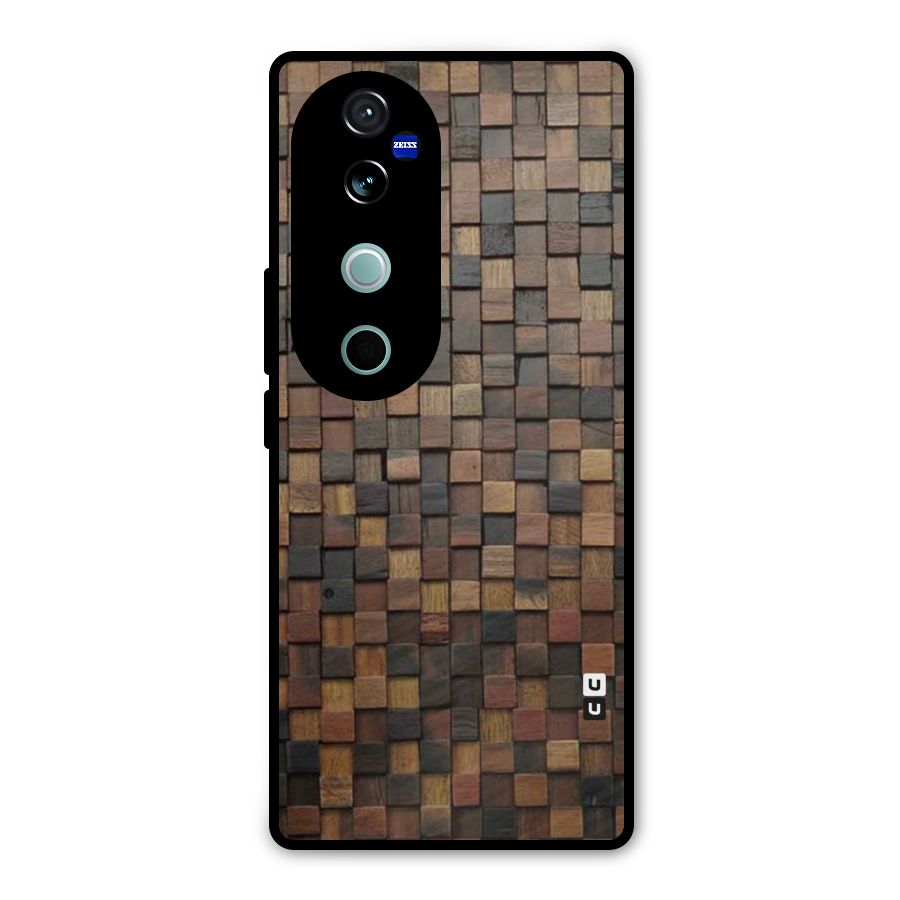 Blocks Of Wood Metal Back Case for Vivo V40