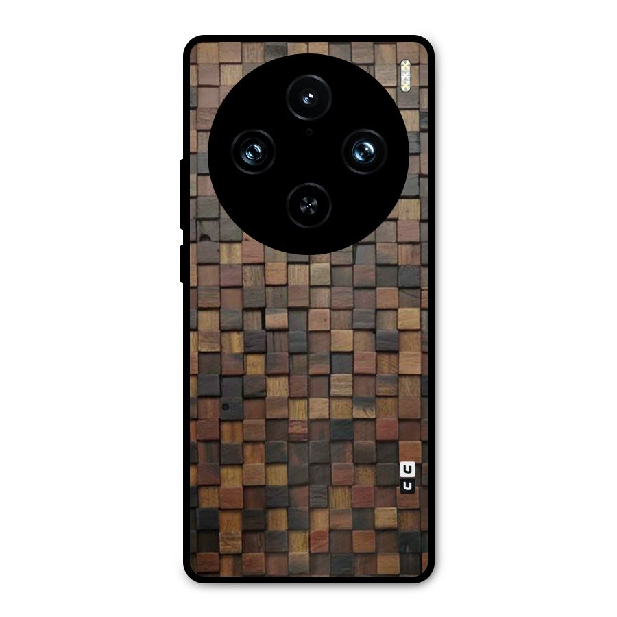 Blocks Of Wood Metal Back Case for Vivo X100 Pro