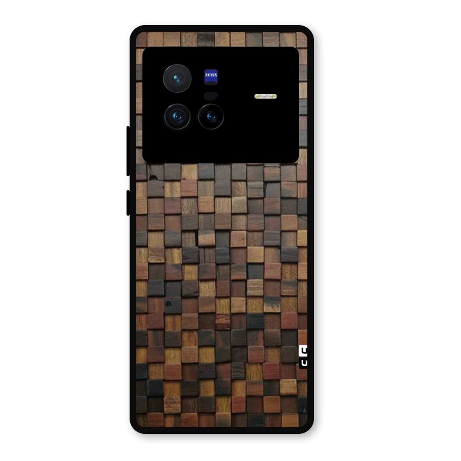 Blocks Of Wood Metal Back Case for Vivo X80