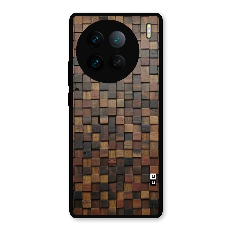 Blocks Of Wood Metal Back Case for Vivo X90 Pro