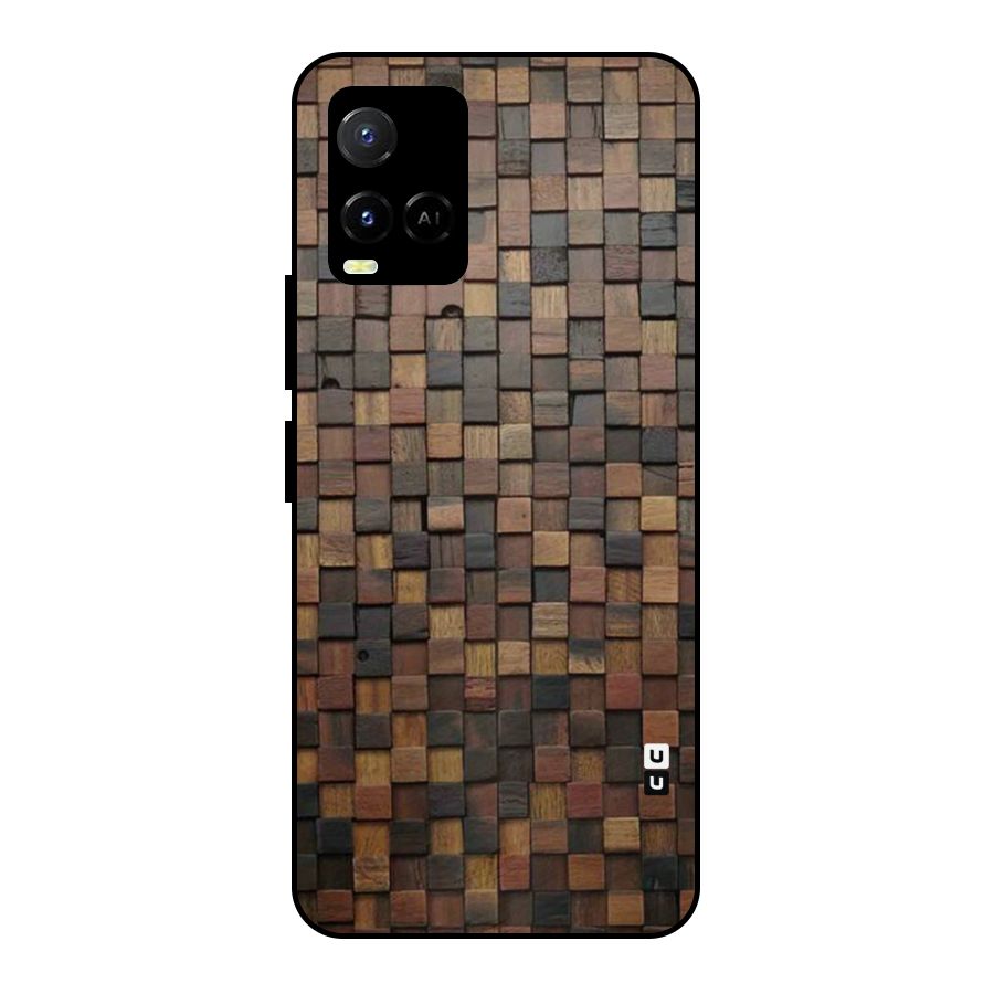 Blocks Of Wood Metal Back Case for Vivo Y21