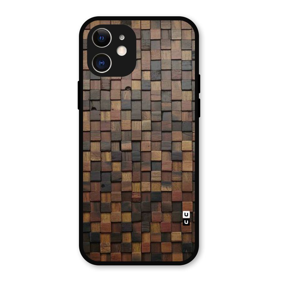 Blocks Of Wood Metal Back Case for iPhone 12