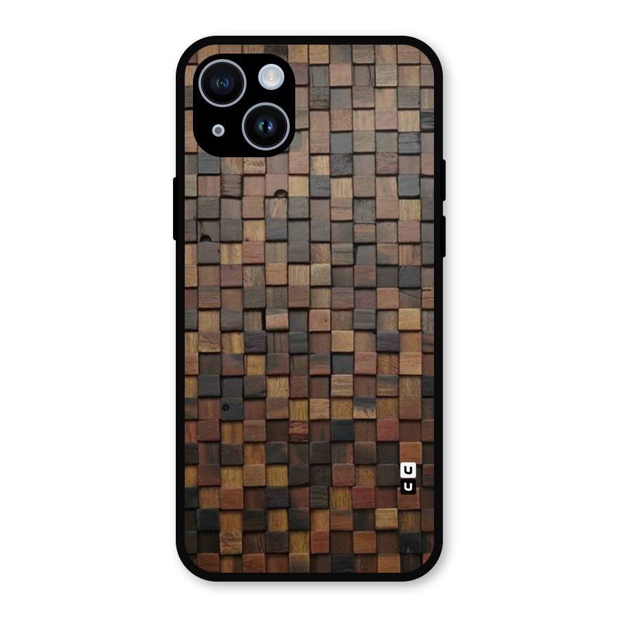 Blocks Of Wood Metal Back Case for iPhone 14