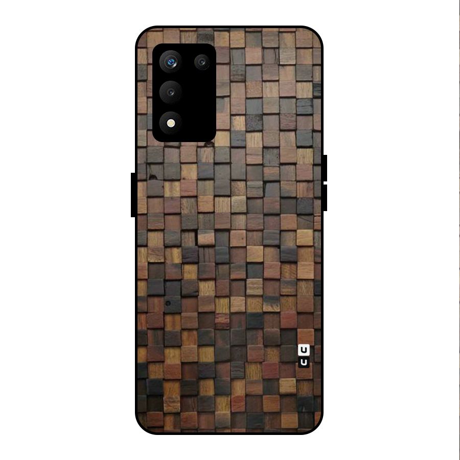 Blocks Of Wood Metal Back Case for realme 9 5G SE