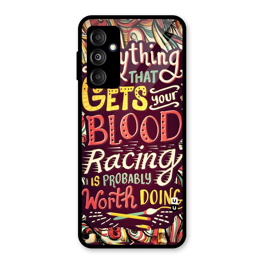Blood Racing Glass Back Case for Galaxy M14 5G