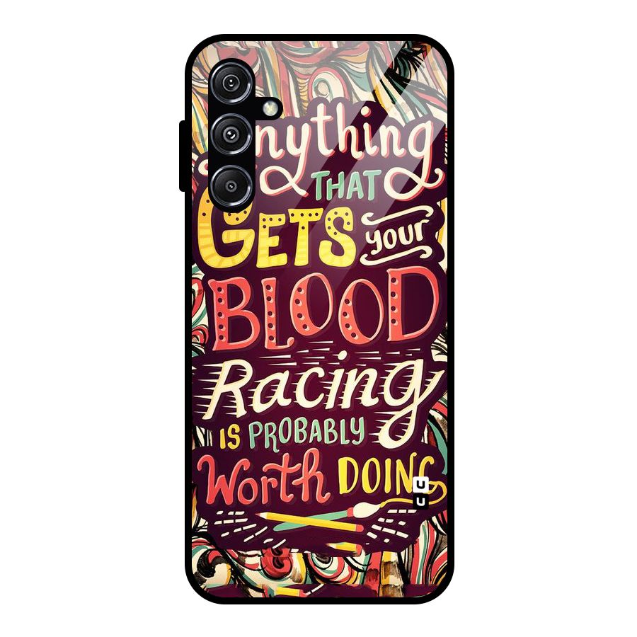 Blood Racing Glass Back Case for Galaxy M34 5G