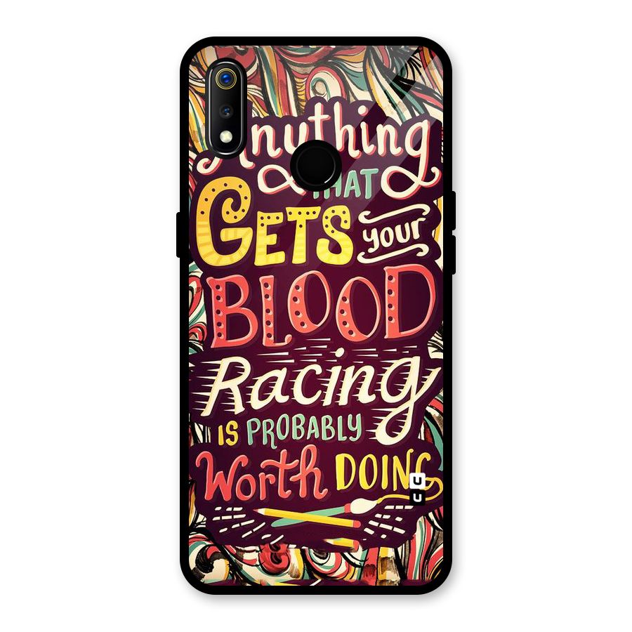 Blood Racing Glass Back Case for Realme 3i