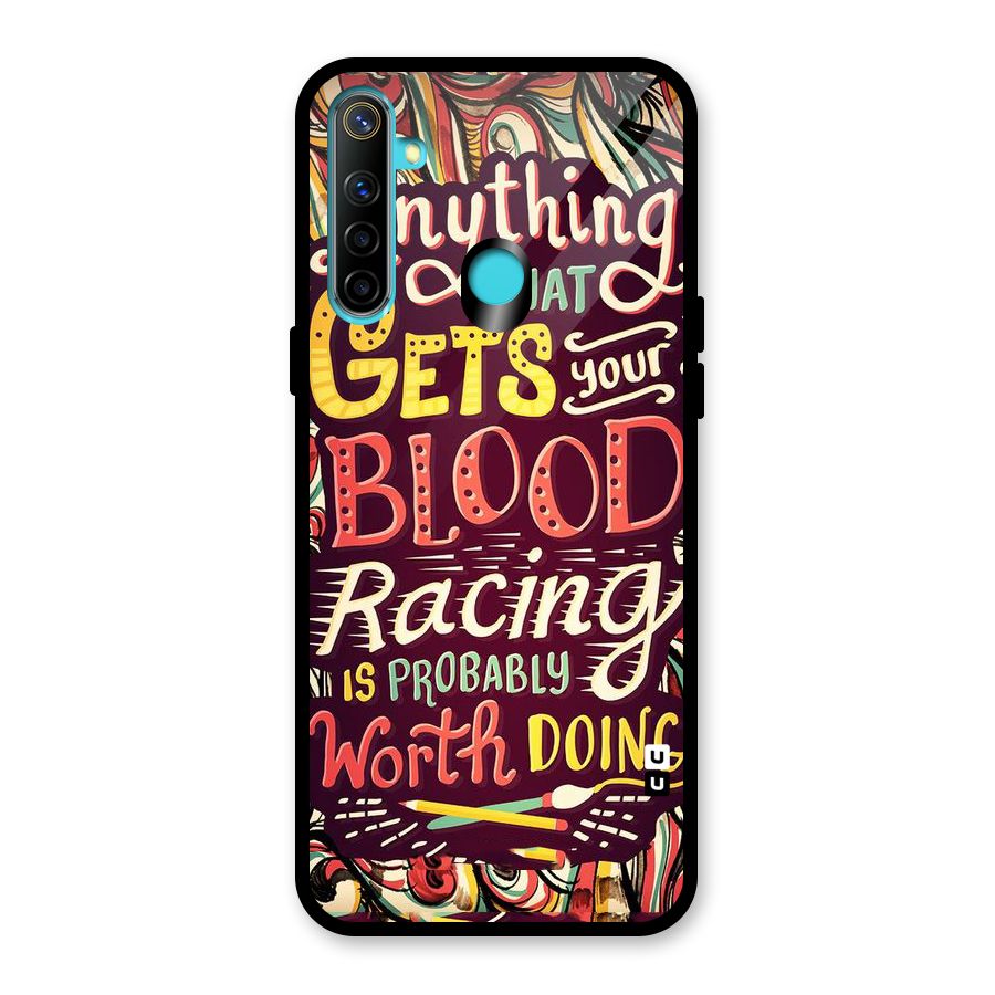 Blood Racing Glass Back Case for Realme 5