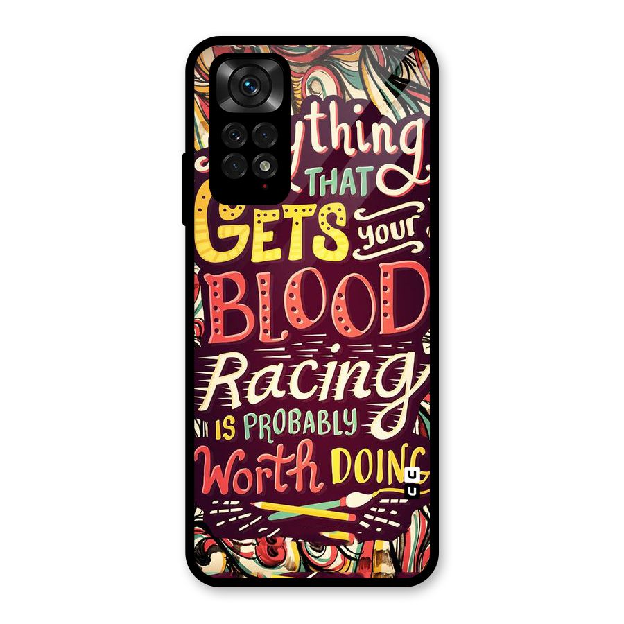 Blood Racing Glass Back Case for Redmi Note 11S