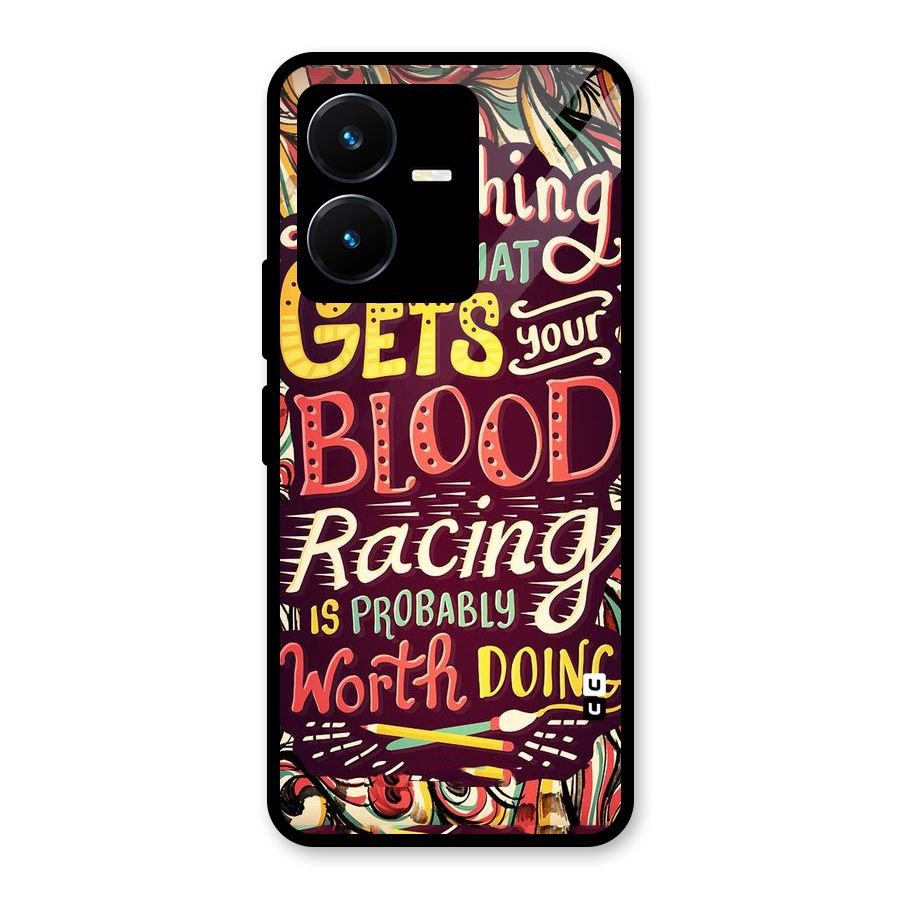 Blood Racing Glass Back Case for Vivo Y22s