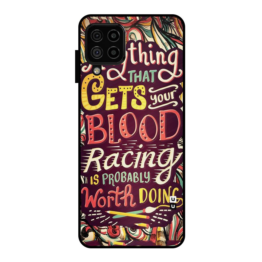 Blood Racing Metal Back Case for Galaxy A22 4G