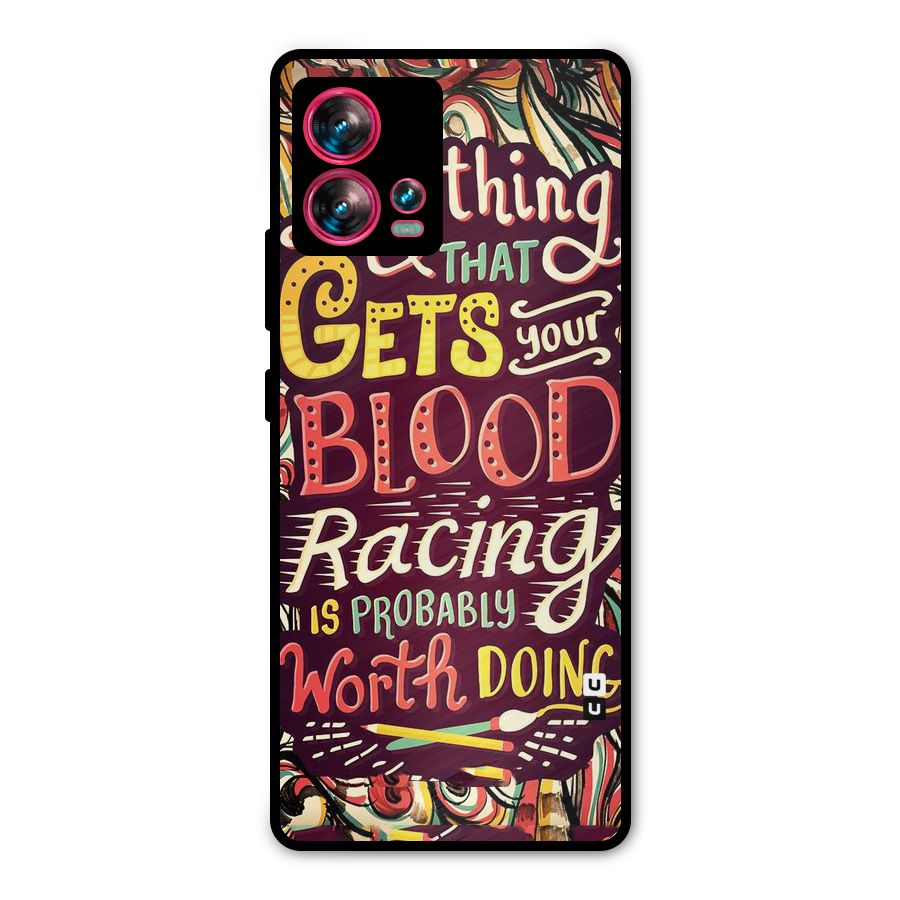 Blood Racing Metal Back Case for Motorola Edge 30 Fusion