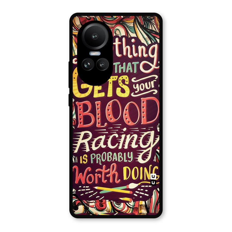 Blood Racing Metal Back Case for Oppo Reno10 Pro