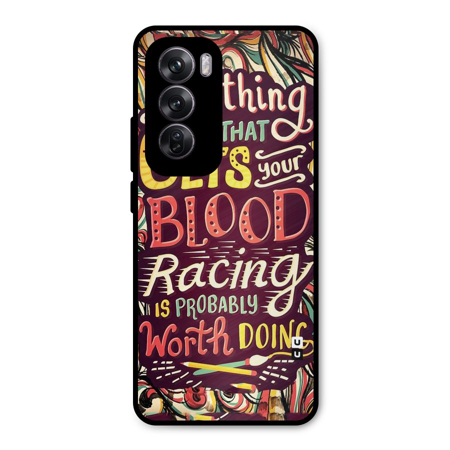 Blood Racing Metal Back Case for Oppo Reno12 Pro