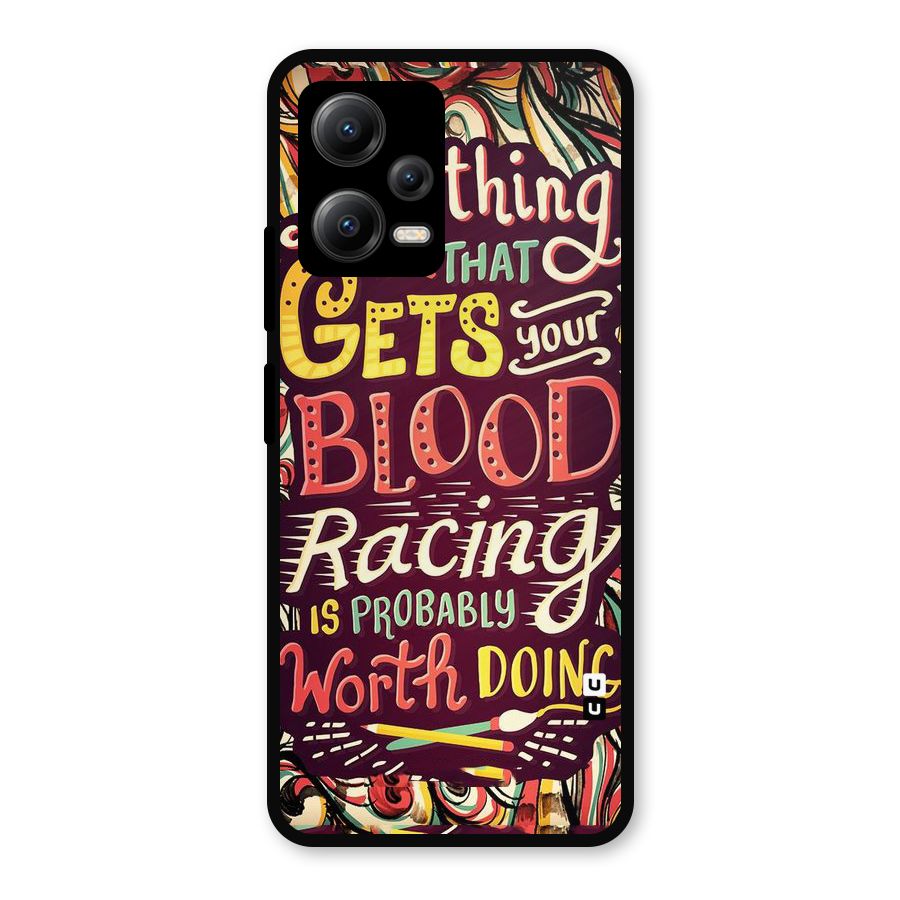 Blood Racing Metal Back Case for Redmi Note 12 5G