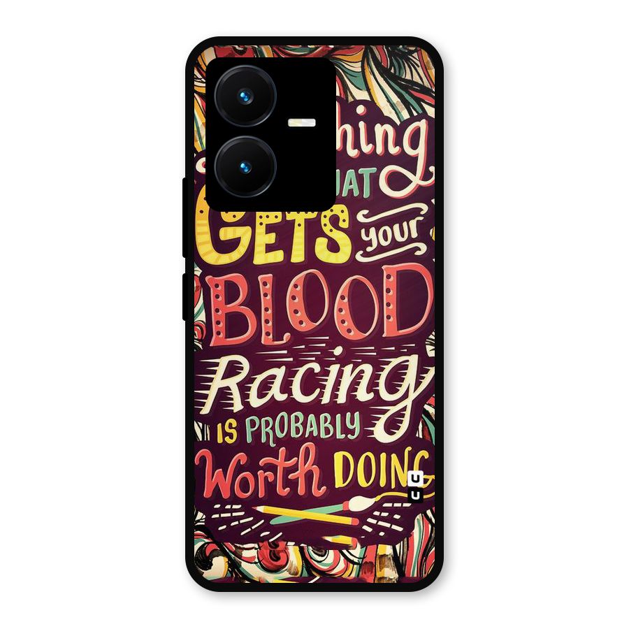 Blood Racing Metal Back Case for Vivo Y22s