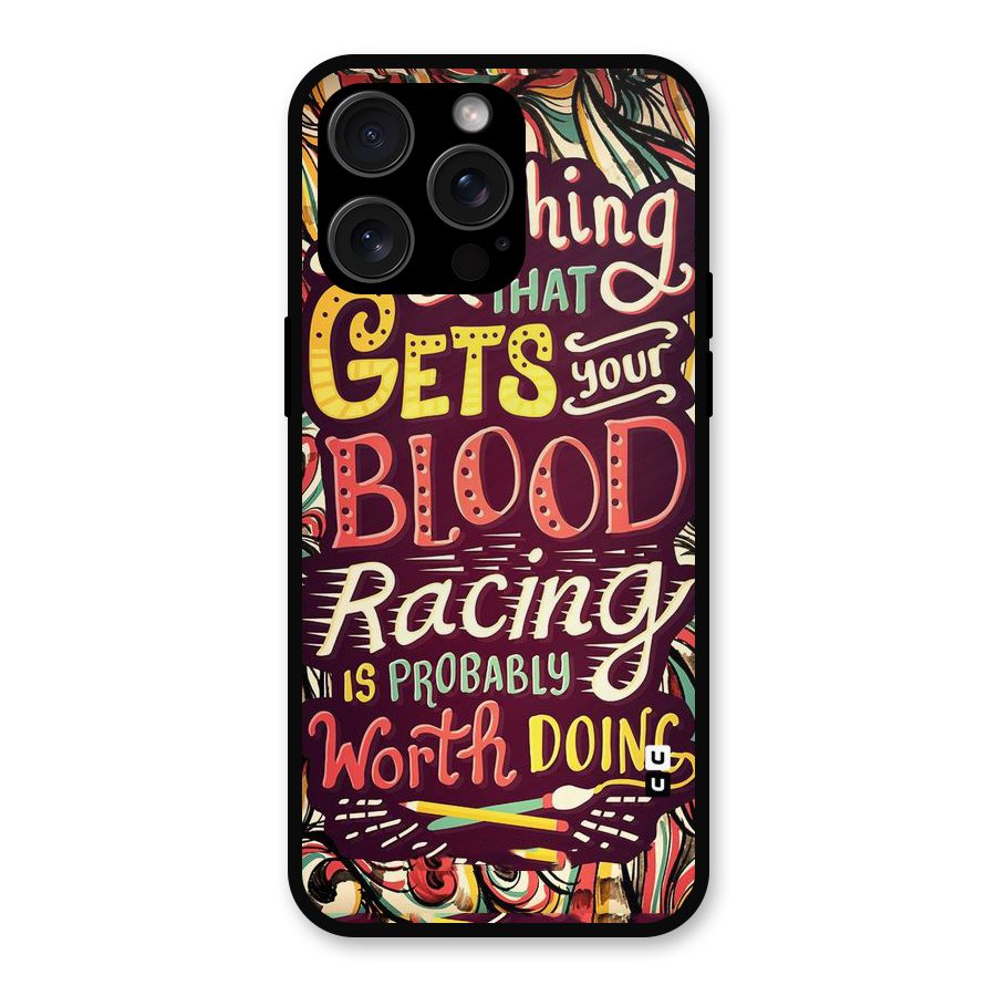 Blood Racing Metal Back Case for iPhone 15 Pro Max