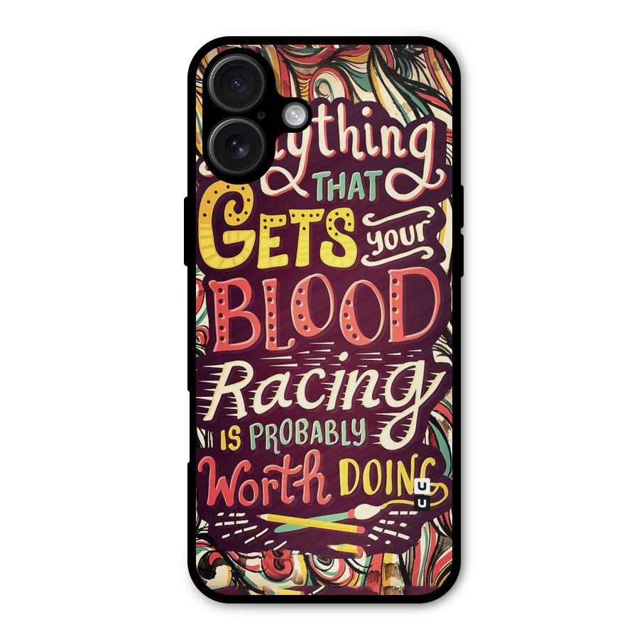 Blood Racing Metal Back Case for iPhone 16 Plus