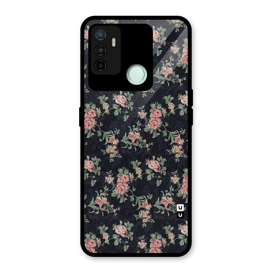 Bloom Black Glass Back Case for Oppo A53
