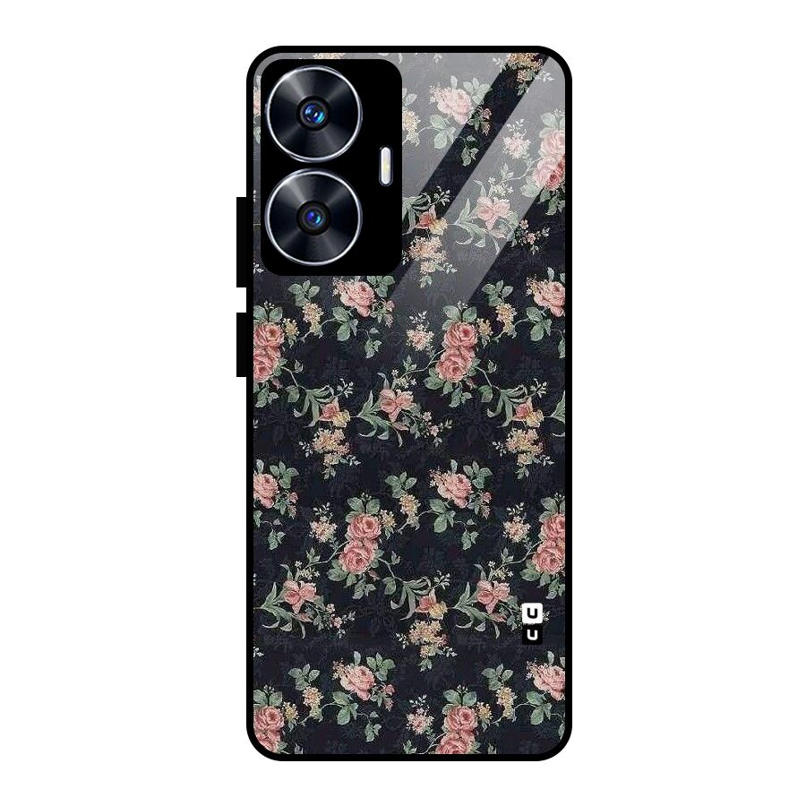 Bloom Black Glass Back Case for Realme Narzo N55