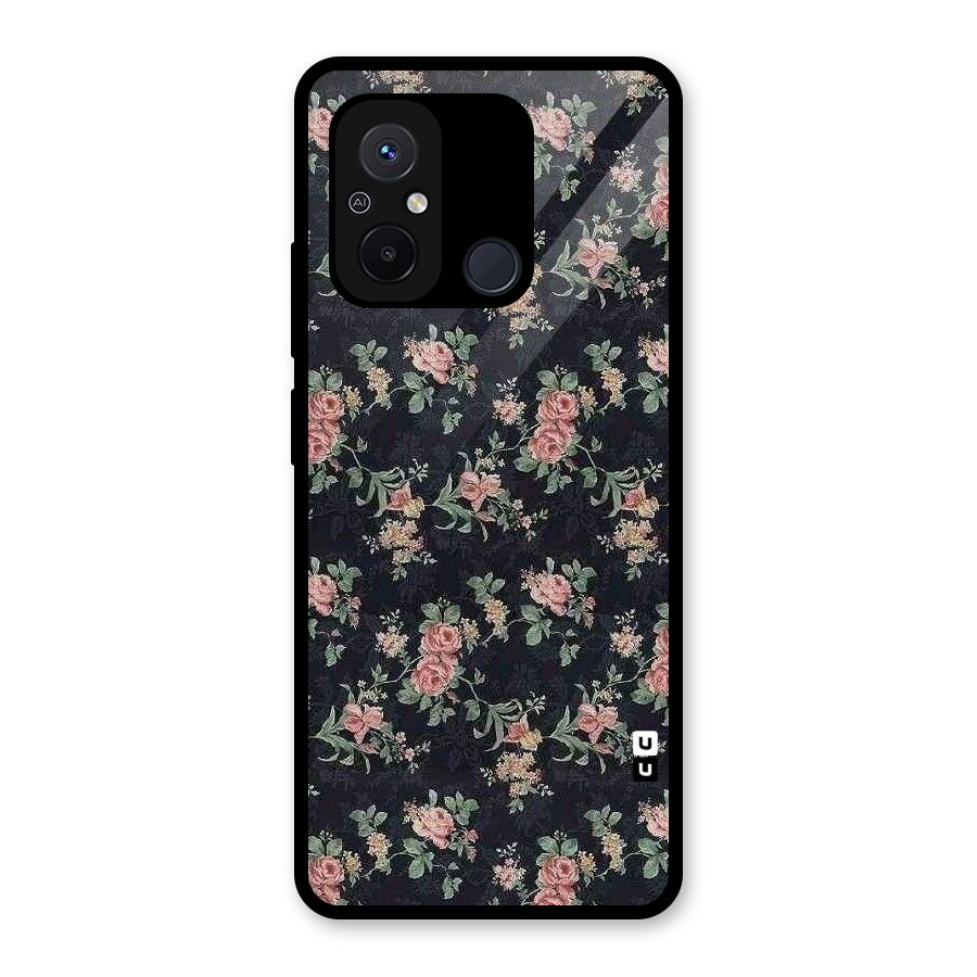 Bloom Black Glass Back Case for Redmi 12C