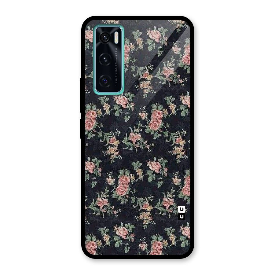 Bloom Black Glass Back Case for Vivo V20 SE