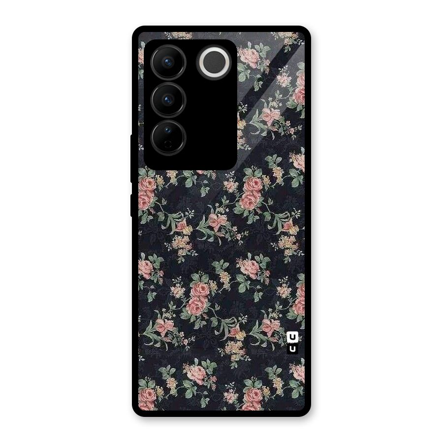 Bloom Black Glass Back Case for Vivo V27