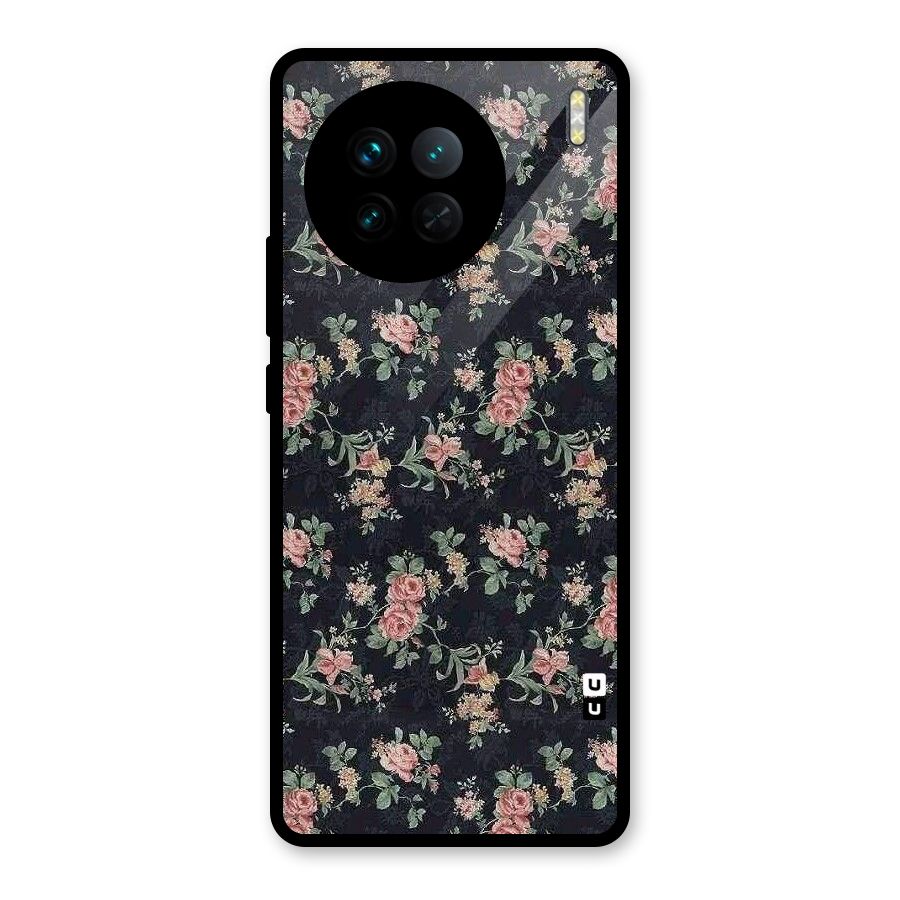 Bloom Black Glass Back Case for Vivo X90