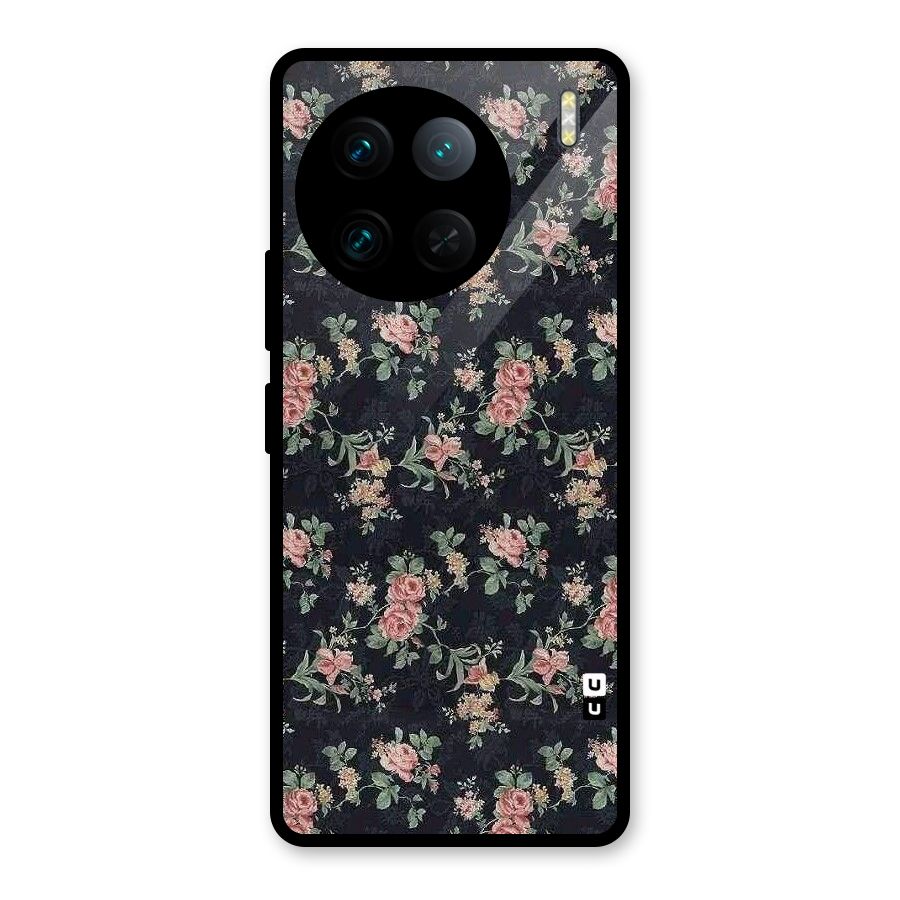 Bloom Black Glass Back Case for Vivo X90 Pro
