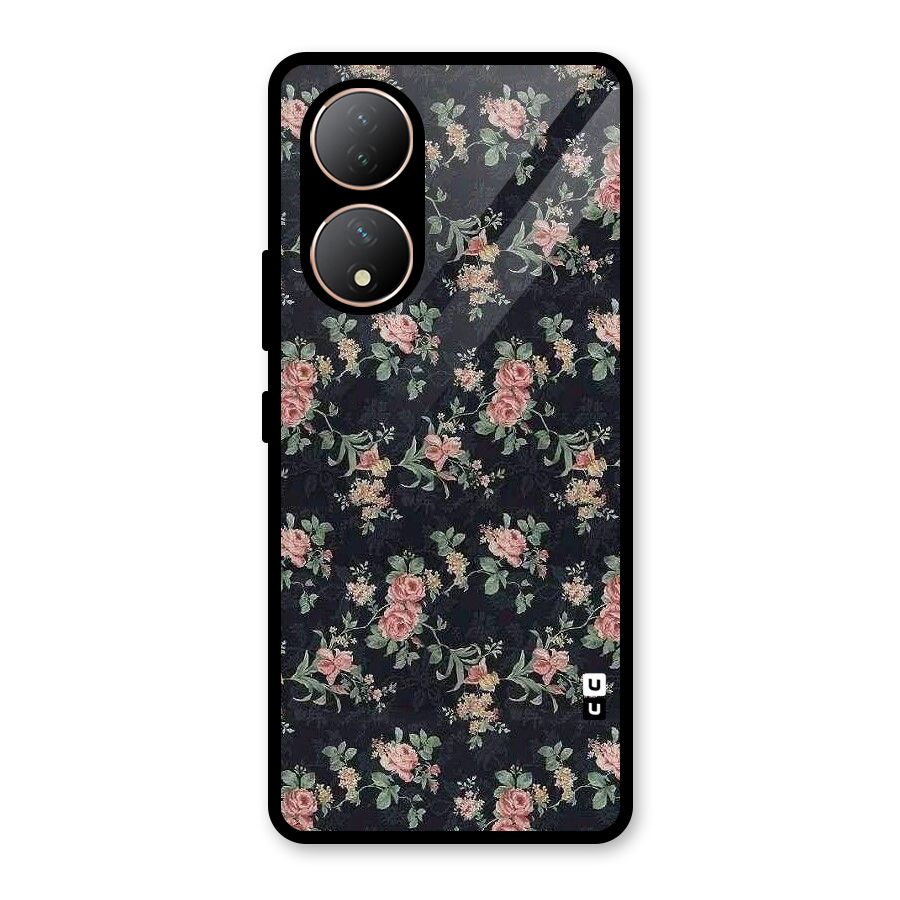 Bloom Black Glass Back Case for Vivo Y100A
