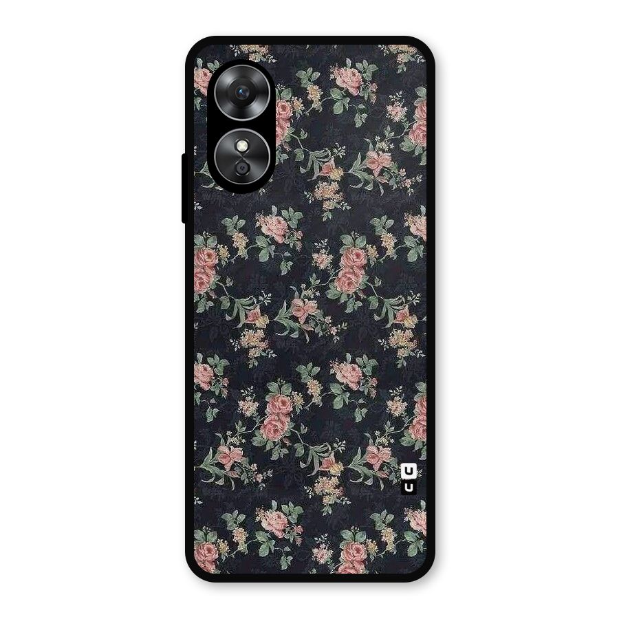 Bloom Black Metal Back Case for Oppo A17