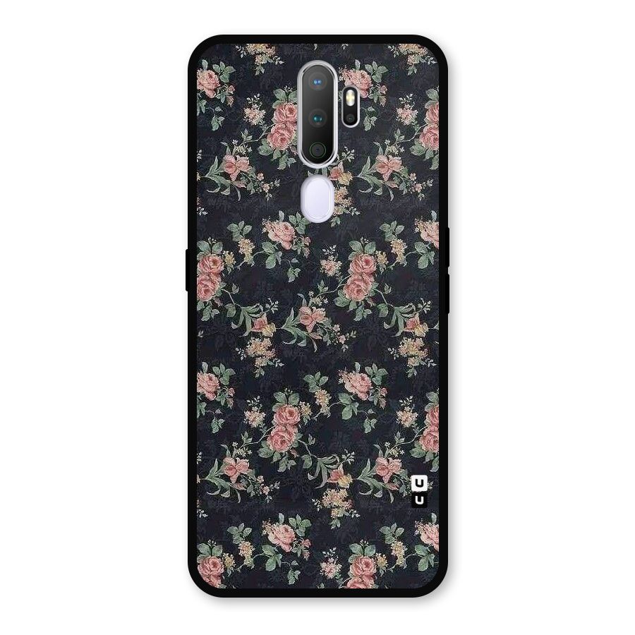 Bloom Black Metal Back Case for Oppo A5 (2020)