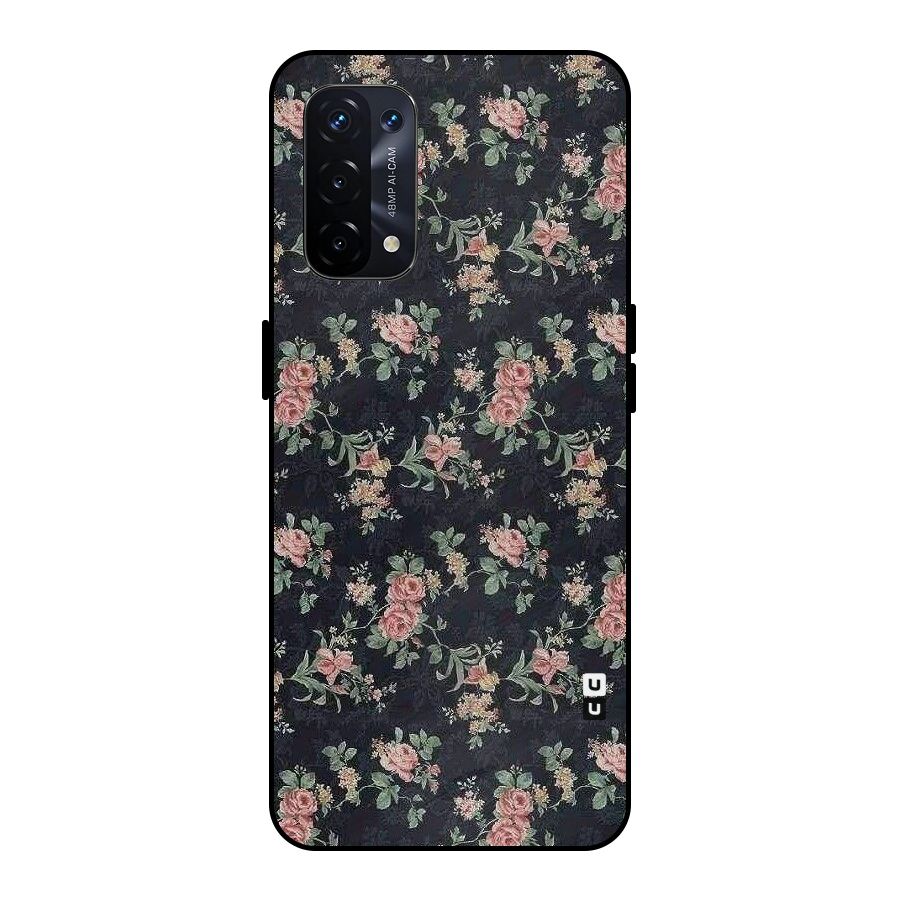 Bloom Black Metal Back Case for Oppo A74 5G