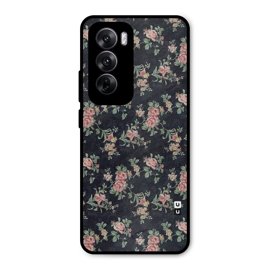 Bloom Black Metal Back Case for Oppo Reno12