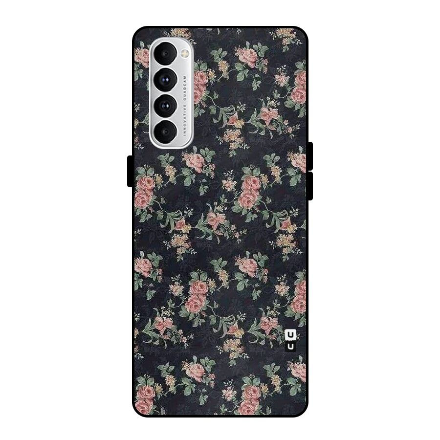 Bloom Black Metal Back Case for Oppo Reno4 Pro