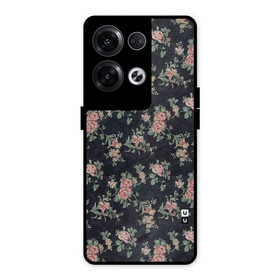 Bloom Black Metal Back Case for Oppo Reno8 Pro 5G
