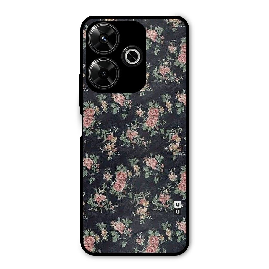 Bloom Black Metal Back Case for Poco M6 Plus