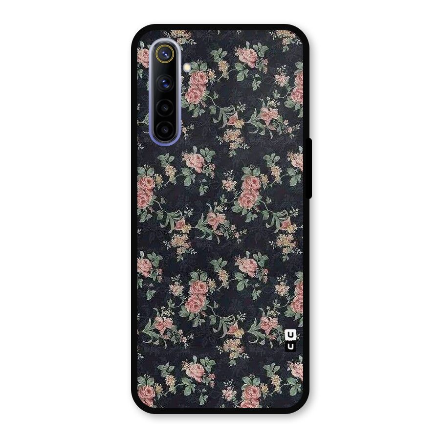 Bloom Black Metal Back Case for Realme 6i