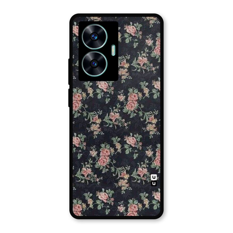 Bloom Black Metal Back Case for Realme Narzo N55