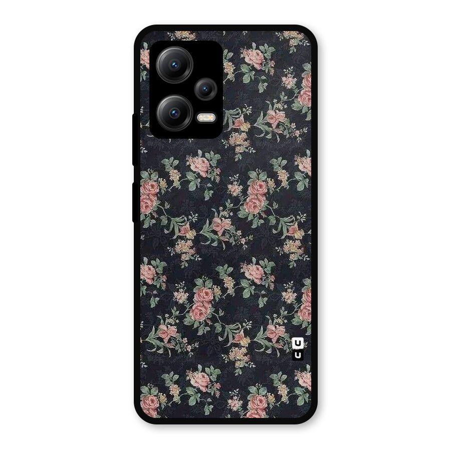 Bloom Black Metal Back Case for Redmi Note 12 5G