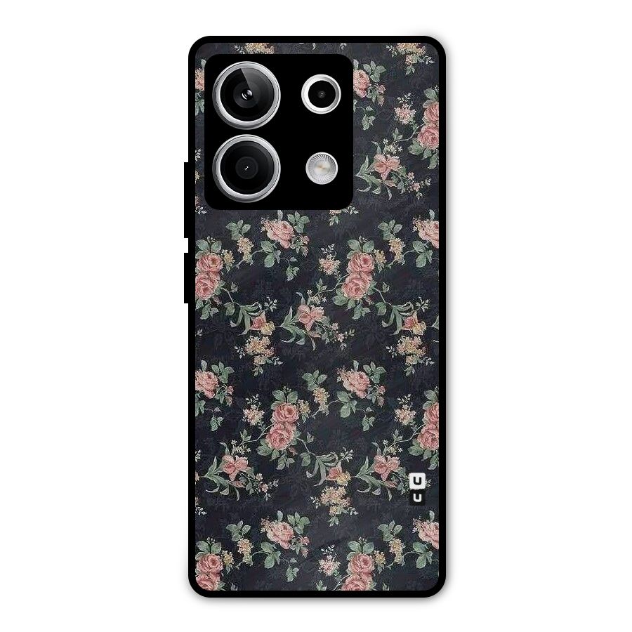 Bloom Black Metal Back Case for Redmi Note 13 5G