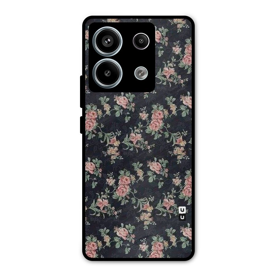 Bloom Black Metal Back Case for Redmi Note 13 Pro 5G